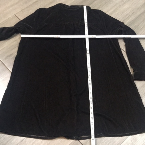 J.Jill Brown Velvet Button Front Long Sleeve Tunic         Size M - Picture 9 of 11